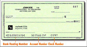 bank routing numbers